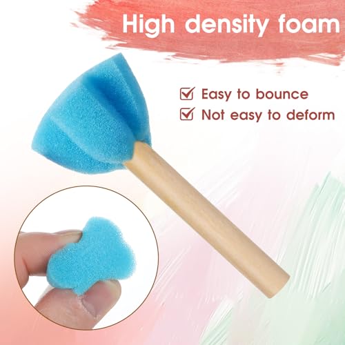 20 PCS Sponge Paint Brushes, Sponges for Painting Round Flower Star Sponge Paint Brush, Art Class Acrylic Painting Tools for Arts and Crafts, 5 Style Art Sponges