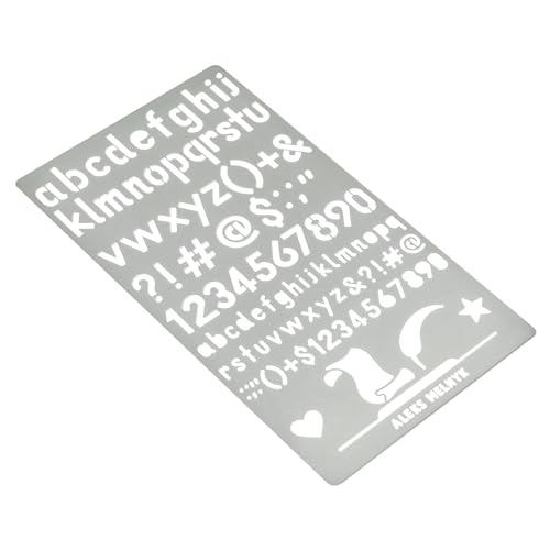 Aleks Melnyk No.34 Metal Stencils, Pyrography, Wood Burning kit 3 PCS Templates, Letters Stencils for Engraving Wood and Patterns, Alphabet and Number, Lettering, Letting, Bullet Journaling