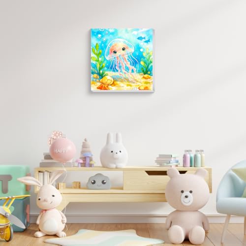 Aestalrcus Paint by Numbers Kit for Kids with Frame, Jellyfish, 8x8 Inch - color: style-17