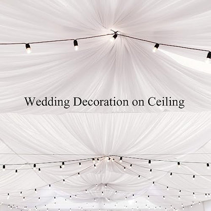 Moukeren 2 Roll Plastic Tablecloth Wedding Circus Party,White - color: White