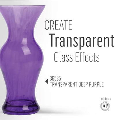 FolkArt Murano Transparent Acrylic Glass Paint, Deep Purple, Perfect for Indoor and Outdoor Arts and Crafts Projects, 2 fl oz, 36535 - color: Transparent Deep Purple, style: Transparent