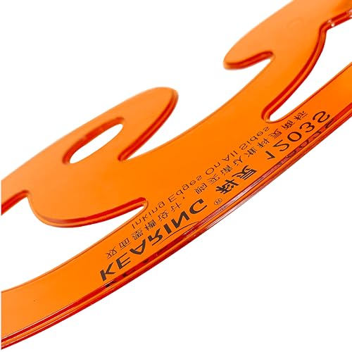 3Pcs Hard Plastic French Curve Ruler Set - Orange Ink Groove Sewing | Rigid 3-piece clear orange hard plastic french curve set with ink groove. Non-bendable drawing tool for pattern making - style: 1203S