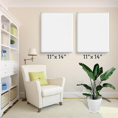 ESRICH Stretched Canvas for Painting 11x14 Inch, 36 Pack Blank Canvas -5/8 in Profile Primed Cotton White Canvases for Painting for Oil & Acrylic Paint - size: 11X14IN 36 Packs