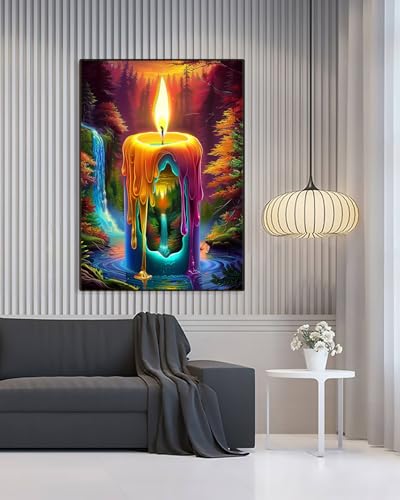 Candle Diamond Art Kits for Adults,Landscape Diamond Art 12X16 Inch - color: Landscape 05