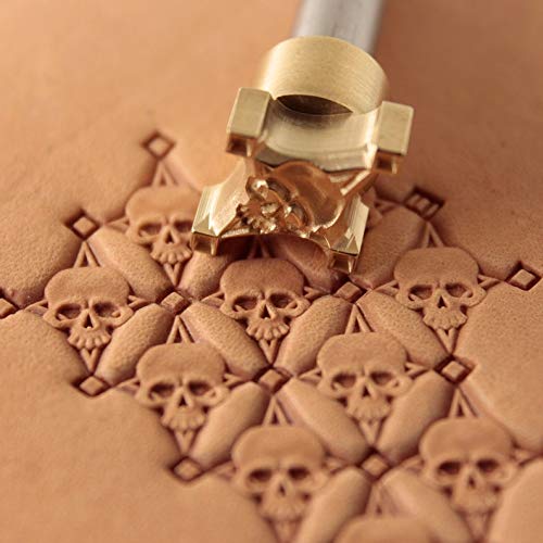 DandS ltd Skull Leather Stamp Tool, Professional Steel Craft Tool for Leatherworking, Embossing, Carving & Stamping Leather Projects, Belts Wallets & DIY Projects Compatible with Mallet #399 - color: Skull 0.47 x 0.27"