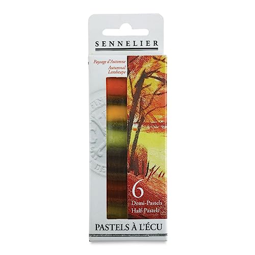 SENNELIER Extra-Soft French Pastel for Professional Artists, Autumn inspired Half Pastel Set of 6 - color: Autumn