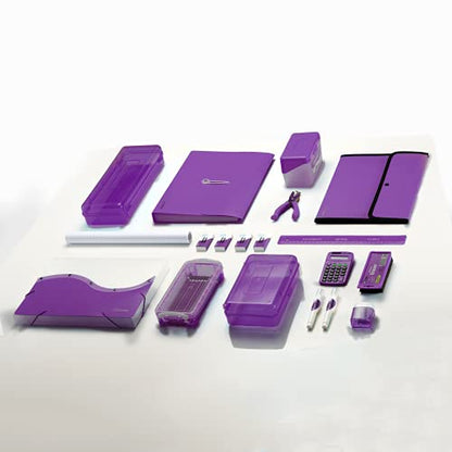 Pencil Sharpener Dual Hole Manual Purple, Jumbo Crayon Sharpener with Cover and Bin, Handheld Color Pencil Sharpeners for Large & Standard Pencils, Also Available in Red, Green, Blue, 1 Pc – By Enday - color: Purple