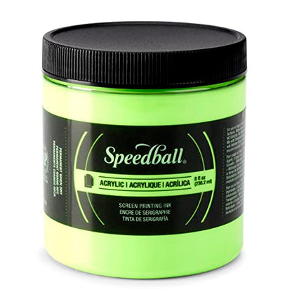 Speedball 46213 1483703 Screen Printing Ink, 8 fl. oz. Capacity, Acrylic, Fluorescent Lime Green - color: Fluorescent Lime Green