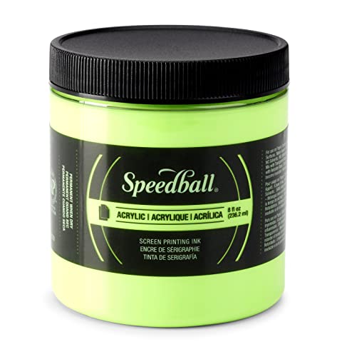 Speedball 46213 1483703 Screen Printing Ink, 8 fl. oz. Capacity, Acrylic, Fluorescent Lime Green - color: Fluorescent Lime Green