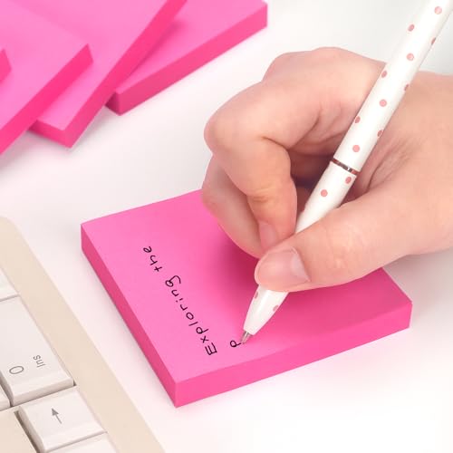 OSBOO Sticky Notes 3x3 with Bright Colors, 6 Pads 100 Sheets/Pad (Rose Red) | Bright Rose Red Self-Stick Notes Pads, 600 Sheets Total, Easy to Stick and Remove, Perfect for Office, School and Home - color: Red