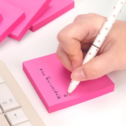 OSBOO Sticky Notes 3x3 with Bright Colors, 6 Pads 100 Sheets/Pad (Rose Red) | Bright Rose Red Self-Stick Notes Pads, 600 Sheets Total, Easy to Stick and Remove, Perfect for Office, School and Home - color: Red
