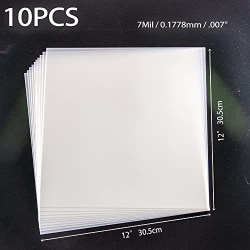 10PCS 7mil Blank Mylar Stencil Sheets,12X12 inch Milky Translucent PET Blank Stencils Sheets,Template Material for Cutting Machines, Laser Cutting, Food-Safe Craft Plastic - size: 7mil, 12" x 12”, 10 Pack