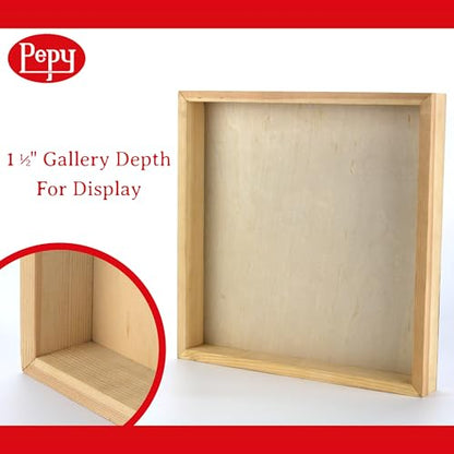 Pepy 11" x 14" Birch Wood Panels; Gallery Depth 1-1/2" Deep Cradle Artist Panel (Pack of 2)