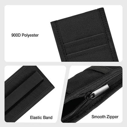 MoKo Elastic Pen Holder for Notebook with Zipper Pocket, Black - color: Black