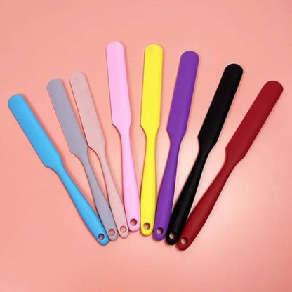 5Pcs Silicone Spatula Set Heat Resistant Cake Cream Butter Spatulas Mixing Batter Scraper Non-Stick Flexible Baking Cooking Tool BPA-Free Multicolor Set of (5colors) - color: Colour mixture