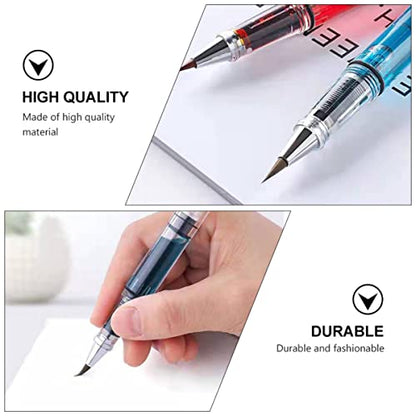 NUOBESTY 15 Pcs Refillable Watercolor Brush Pens for Calligraphy Painting Drawing with Transparent Body and Large Ink Capacity