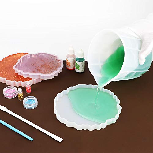 15PCS Silicone Measuring Cups Set, Mixing Cups for Epoxy, Resin Arts, Glue, Jewelry Casting Molds, Acrylic Paint Pouring, Cup Making, Waxing, Crafts, 5 Kinds Capacity(700/300/100/20/15ml) - size: X Large-700ml, 300ml, 100ml, 20ml, 15ml