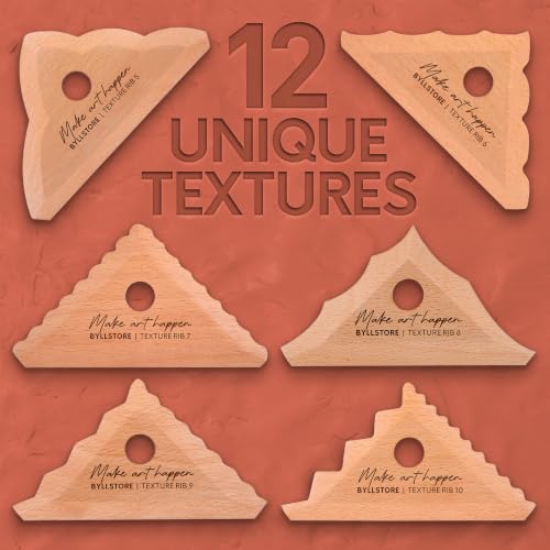 Byllstore Triangle Pottery Ribs | 6 Clay Texture Ribs | Solid Beech Wood | 6-Pack - color: 6 Pack | Triangle Pottery Ribs