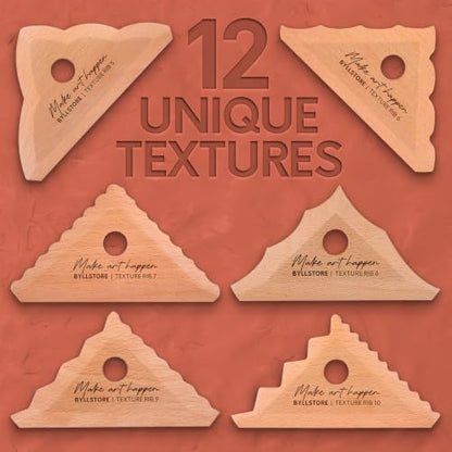 Byllstore Triangle Pottery Ribs | 6 Clay Texture Ribs | Solid Beech Wood | 6-Pack - color: 6 Pack | Triangle Pottery Ribs