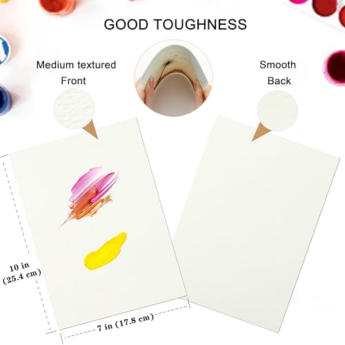 Silunkia 120 Sheets 100% Cotton Watercolor Paper 7 x 10 140lb/300gsm - size: 7 x 10