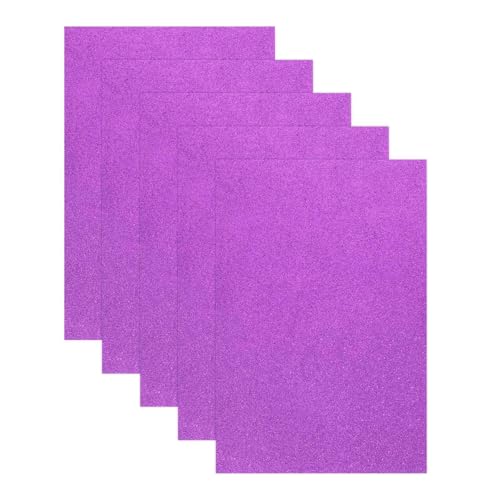 MECCANIXITY 5 Sheets Purple Shiny Foam Sheets, 8 Inch x 12 Inch Sparkle EVA Foam Handicraft Sheets EVA Paper for Art Crafts Projects, Scrapbook Gift DIY Card Party Decoration - color: Purple