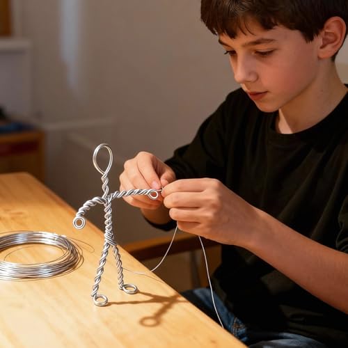 14 Gauge Aluminum Craft Wire,66 Ft Silver Metal Wire for Jewelry and DIY Projects,Bendable Metal Wire for Sculpting, Frames, and Bonsai Training - size: 14 Gauge 66 Ft