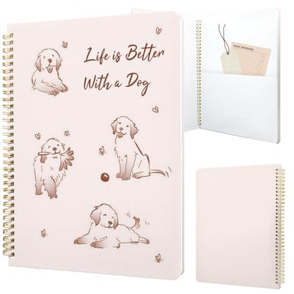 Cute Spiral Notebook journal A4 Aesthetic Pretty Design for Women Girls Kawaii with Pocket, 8.5 x 11 inch, Lined, Better Dog - color: Better Dog, style: Lined