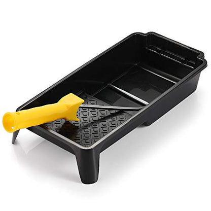NANJA 4" Paint Roller Tray Set Mini Tray,Frame10 Premium Covers for Edges | Black mini paint tray, sturdy frame, 10 premium roller naps. For house painting edges, walls, trim, cabinets.