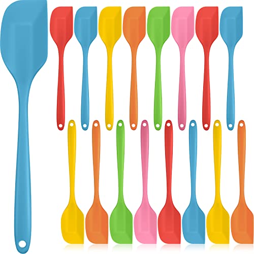 Irenare 24 Pcs Silicone Spatulas 11 Inch Large Rubber Spatulas Heat Resistant Non Stick Flexible Scrapers Seamless One Piece Design Cooking Baking Mixing Tool Cookware Dishwasher Safe, 6 Colors