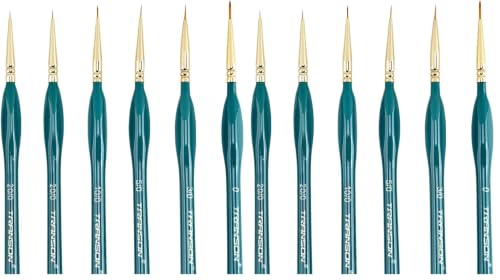 Transon 6Pcs Extra Fine Detail Brushes for Model Miniature Painting and Also Acrylic Watercolor Painting (Pack of 2) - size: 6 pcs (Pack of 2)