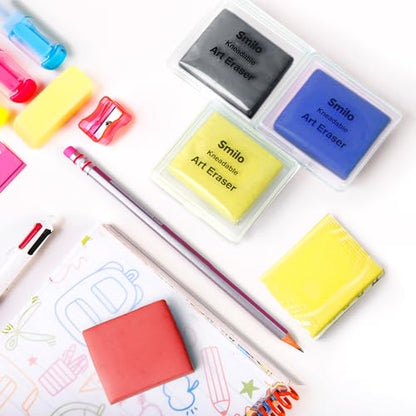 Smilo Kneaded Erasers for Artists, 8-Pack, Colorful - color: 4 Colors-2