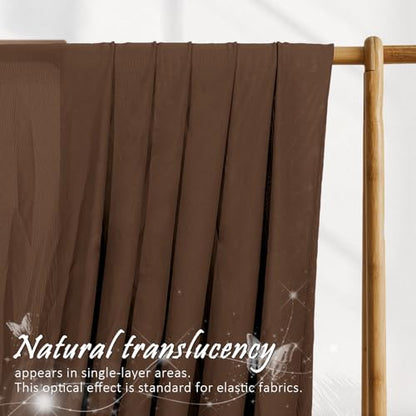 Manyshofu Brown Mesh Fabric by The Yard 4-Way Stretch, 60 Wide (1 Yard) - color: Brown, size: 1 Yard