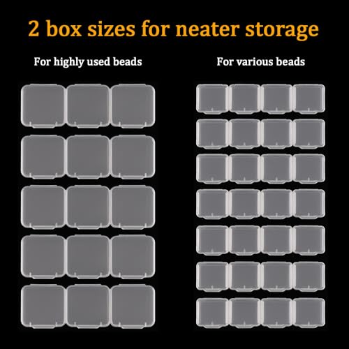 RJ-Sport Dual-Sized Bead Organizer with 28 Small & 15 Mid-sized Grids | Diamond Art Storage Container Box to Keep Small Items Separated & Organized - color: 28 + 15 mid