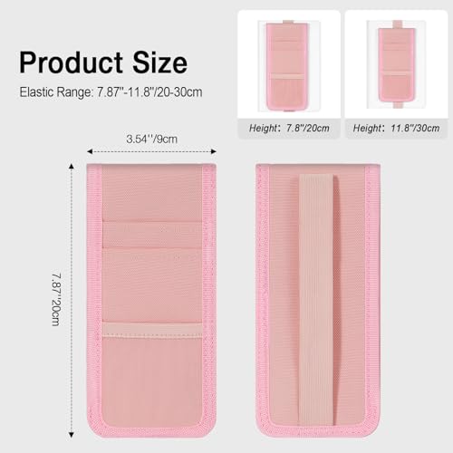 MoKo Elastic Pen Holder for Notebook with Zipper Pocket, Pink - color: Pink