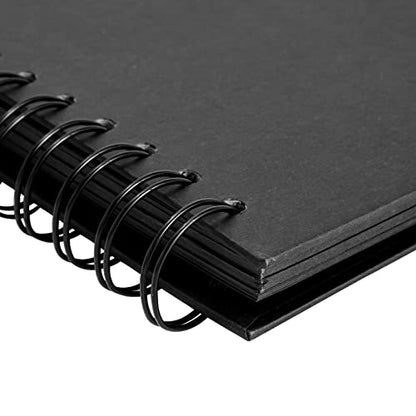Paper Junkie Scrapbook 12x12 Album - 12 x 12 In, Black Hardcover, 40 Sheets (80 Pages) - Spiral Bound Black Scrapbook for Crafts