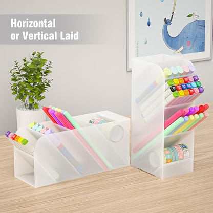 Asten Pen Holder, Pencil Holder for Desk, Pen Organizer (Clear, 3 Pack) - color: Clear-3 Pack