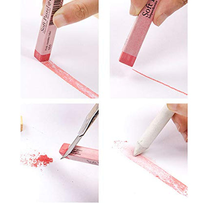 6 Pcs Soft Pastel Drawing Chalk Set Square Sketch Pastel Chalk Painting Sticks Drawing Sketching Pen Art Supplies Artists Beginners Non-Toxic Soft Pastel Stick Crayons for Teachers Professionals - color: pink