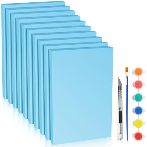 LuckyFoam Blue 10 Pack 12x7.5x0.79 inch Foam Sheets 0.79 Inch Thick | Polystyrene Rectangles XPS Foam Board Craft for Insulating DIY Modeling Art Supplies - color: blue, size: 12x7.5x0.79 inch 10pack