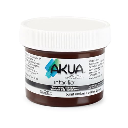 Akua Intaglio Water-Based Ink, 2-Ounce Jar, Burnt Umber - color: Burnt Umber, size: 2 fl oz