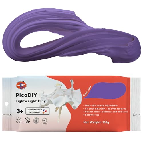 Air Dry Clay Lightweight, Flexible Modeling Clay for Adults Arts and Crafts | Professional & Moldable, Soft & No-Stick, Polymer Clay for Sculpting, Molding,Anime Figures,Making Costumes,DIY Projects - color: Purple