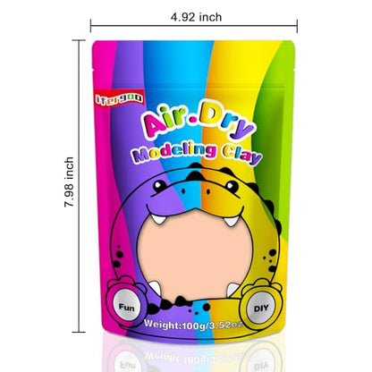 ifergoo 100g Skin Air Dry Clay, 3.5oz DIY Creative Modeling Clay for Kids | Refill Foam Magic Clay for School Art & Craft Project, Slime Supplies, Ultra-light & Soft, Gift for Age 3-12 Boys & Girls - color: Skin/100g
