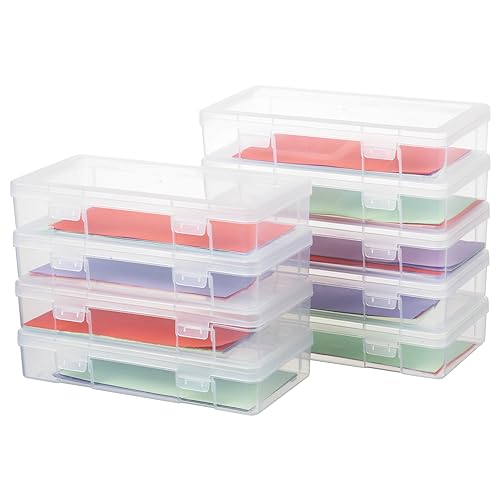 9 Pack Medium Plastic Hobby Art Craft Organizer,Clear Plastic Storage Containers with Latching Lid, for Pencil Box, Lego, Crayon | Stackable Design, Clear, Latching Lid, High-Grade Material, for Pencil Box, for Crayon - size: Medium - 9 Pack