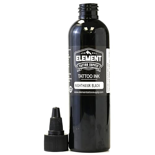 Element Tattoo Supply Nighthawk Black Tattoo Ink 4 oz Bottle - size: 4oz