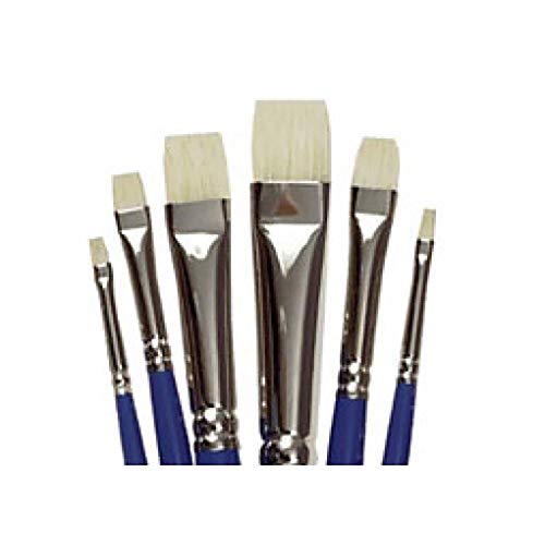 Creative Mark 6 Piece Bright Short Handle Paintbrush Set, Perfect for Oil and Alkyd Painting, Traveling & Workshops - size: Bright