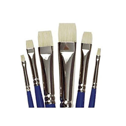 Creative Mark 6 Piece Bright Short Handle Paintbrush Set, Perfect for Oil and Alkyd Painting, Traveling & Workshops - size: Bright