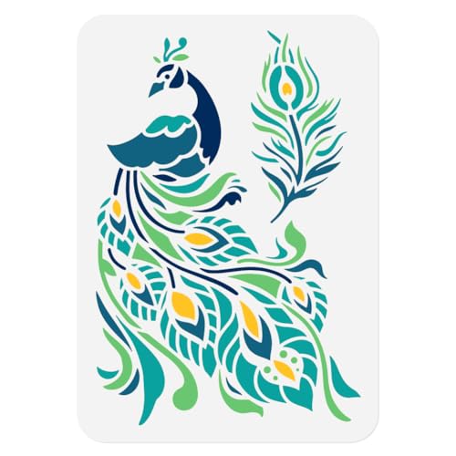 Peacock Animal DIY Painting Stencils for Wall Home Decor - style: Peacock