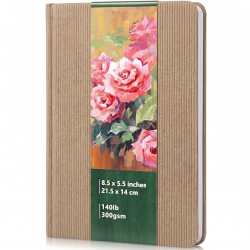 Dispowreath Suede Watercolor Sketchbook 24 Sheets 140lb Khaki - color: Khaki, style: Suede