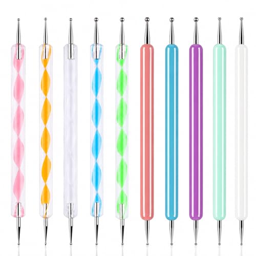 ABenkle 10Pcs Art Dotting Tools for Nail Art, Ball Tip Clay Tools Sculpting Pattern Tracing Stylus, Ball Embossing Stylu for Drawing,Painting Rocks Mandalas,Art Dot Tools