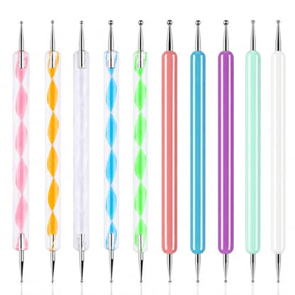 ABenkle 10Pcs Art Dotting Tools for Nail Art, Ball Tip Clay Tools Sculpting Pattern Tracing Stylus, Ball Embossing Stylu for Drawing,Painting Rocks Mandalas,Art Dot Tools