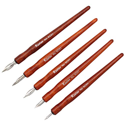 Redwood Professional Manga Pen Dip Pen Set Manga Cartoon Comic Drawing Painting Kit - 5 Pcs - color: Redwood